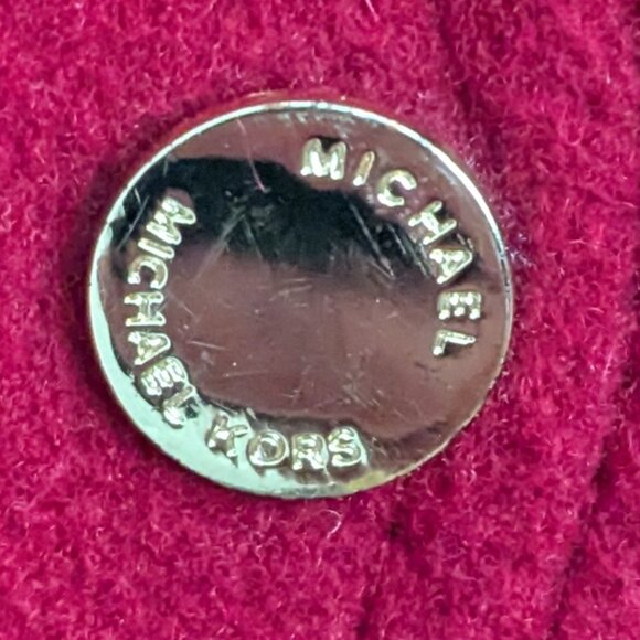 Michael Kors Women's Asymmetrical Belted Wool Blend 3/4 Coat Size PL Red - Picture 8 of 12